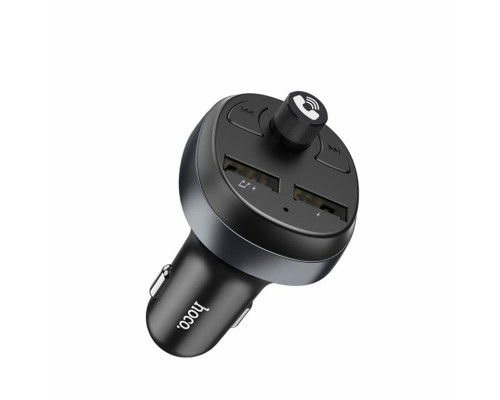 АЗП з FM-модулятором HOCO E41 In-car audio wireless FM transmitter Black (6931474706782)