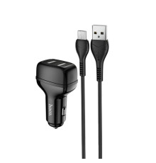 Автомобільний зарядний пристрій HOCO Z36 Leader dual port car charger set(Micro) Black