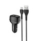 Автомобільний зарядний пристрій HOCO Z36 Leader dual port car charger set(Micro) Black