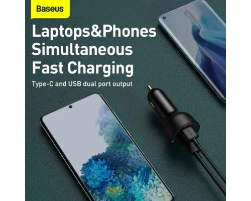 Автомобільний зарядний пристрій Baseus Superme Digital Display PPS Dual Quick Charger Car Charger Black (TZCCZX-01)
