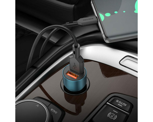 Автомобільний зарядний пристрій BOROFONE BZ19 Wisdom dual port car charger set(Type-C) Sapphire Blue