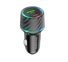 Автомобільний зарядний пристрій BOROFONE BZ21 Brilliant 48W dual port PD30W+QC3.0 car charger Black