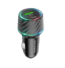 Автомобільний зарядний пристрій BOROFONE BZ21 Brilliant 48W dual port PD30W+QC3.0 car charger Black