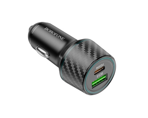 Автомобільний зарядний пристрій BOROFONE BZ21 Brilliant 48W dual port PD30W+QC3.0 car charger Black