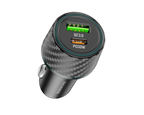 Автомобільний зарядний пристрій BOROFONE BZ21 Brilliant 48W dual port PD30W+QC3.0 car charger Black