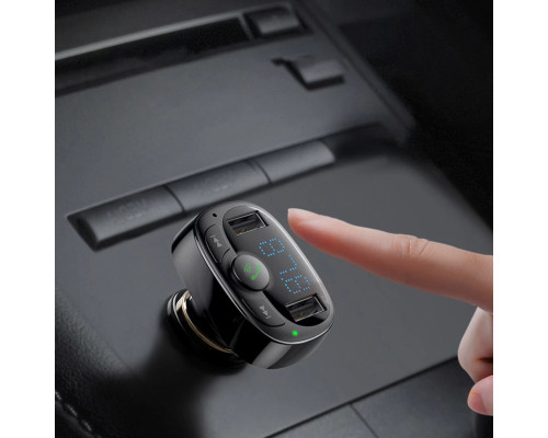 АЗП з FM-модулятор Baseus T Shaped S-09A Car Bluetooth MP3 Player (Standard Edition) Black