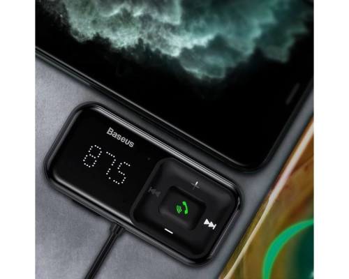 АЗП з FM-модулятором Baseus T Shaped S-16 Car Bluetooth MP3 Player Black