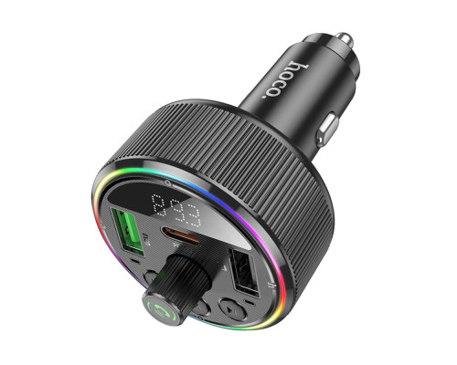 АЗП з FM-модулятором HOCO E82 Guerrero PD30W+QC3.0 car BT FM transmitter Black (6942007620642)