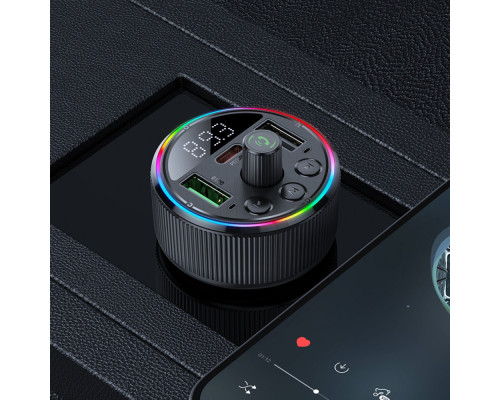 АЗП з FM-модулятором HOCO E82 Guerrero PD30W+QC3.0 car BT FM transmitter Black (6942007620642)