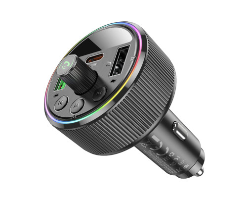 АЗП з FM-модулятором HOCO E82 Guerrero PD30W+QC3.0 car BT FM transmitter Black (6942007620642)