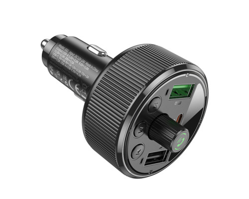 АЗП з FM-модулятором HOCO E82 Guerrero PD30W+QC3.0 car BT FM transmitter Black (6942007620642)