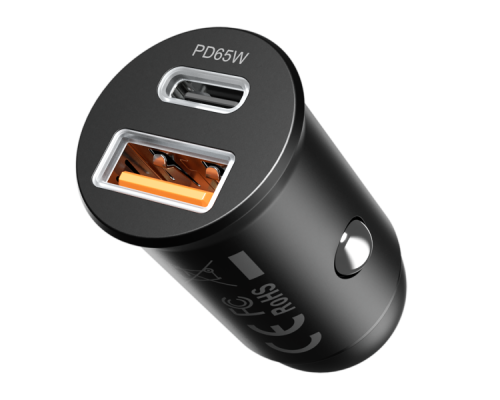 АЗП Proove Tiny Power Pro 65W 3A 1USB-A+1USB-C black PLS-00-00112584