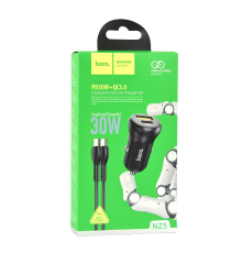 АЗП Hoco NZ5 30W 3A USB-A+USB-C з кабелем C-C black PLS-00-00090520