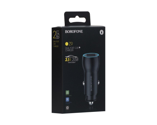 АЗП Borofone BZ9 24W 3.1A 2USB-A black PLS-00-00053960