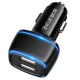 Автомобільний зарядний пристрій BOROFONE BZ14 Max dual port ambient light car charger Black