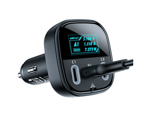 Автомобільний зарядний пристрій ACEFAST B5 101W (2C+A) metal car charger with OLED smart display