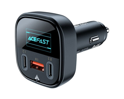 Автомобільний зарядний пристрій ACEFAST B5 101W (2C+A) metal car charger with OLED smart display