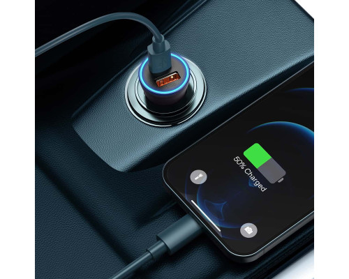 АЗП Baseus Golden Contactor Max Dual Fast Charger Car Charger U+C 60W Dark Gray