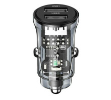 АЗП Usams US-CC162 C31 15W Transparent Dual USB A+A Mini Car Charger