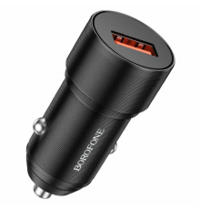 Автомобільний зарядний пристрій BOROFONE BZ19A Wisdom single port QC3.0 car charger 18W Black