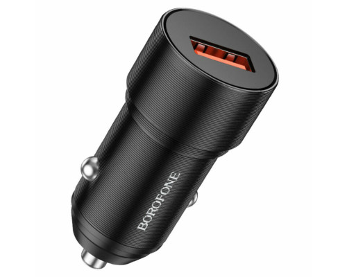 Автомобільний зарядний пристрій BOROFONE BZ19A Wisdom single port QC3.0 car charger 18W Black