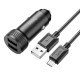 Автомобільний зарядний пристрій HOCO Z49 Level dual port car charger set(Micro) Black