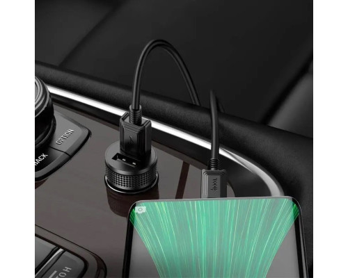 Автомобільний зарядний пристрій HOCO Z49 Level dual port car charger set(Micro) Black