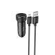 Автомобільний зарядний пристрій HOCO Z49 Level dual port car charger set(Micro) Black