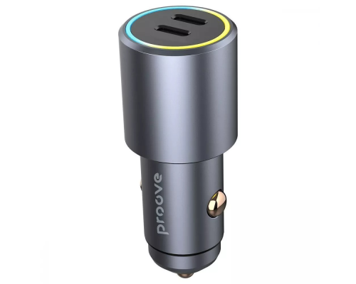 АЗП Proove Double Energy 50W 3A 2USB-C metal gray PLS-00-00138395