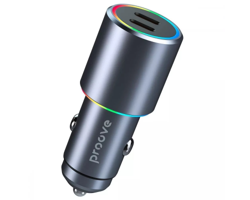 АЗП Proove Double Energy 50W 3A 2USB-C metal gray PLS-00-00138395