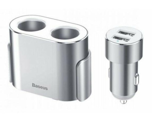 Автомобільний зарядний пристрій Baseus High Efficiency One to Two Cigarette Lighter Silver