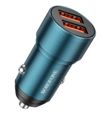 Автомобільний зарядний пристрій BOROFONE BZ19B Wisdom 36W dual port QC3.0 car charger Sapphire Blue