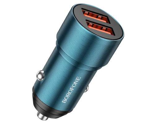 Автомобільний зарядний пристрій BOROFONE BZ19B Wisdom 36W dual port QC3.0 car charger Sapphire Blue