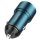 Автомобільний зарядний пристрій BOROFONE BZ19B Wisdom 36W dual port QC3.0 car charger Sapphire Blue