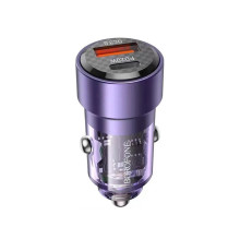 Автомобільний зарядний пристрій BOROFONE BZ20 Smart 38W dual port PD20W+QC3.0 car charger Transparent Purple