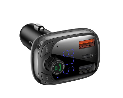 АЗП з FM-модулятором Baseus T Shaped S-13 Car Bluetooth MP3 Player (PPS Fast Charger Edition) Black