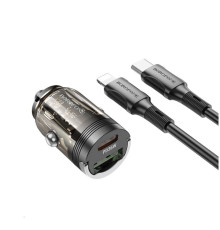 Автомобільний зарядний пристрій BOROFONE BZ29A Talented PD36W+QC3.0 car charger set(C to iP) Black