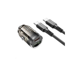 Автомобільний зарядний пристрій BOROFONE BZ29A Talented PD36W+QC3.0 car charger set(Type-C to Type-C) Black