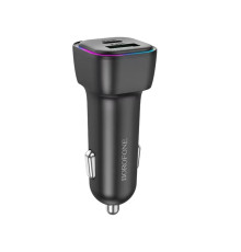 Автомобільний зарядний пристрій BOROFONE BZ28A Trophie PD30W+QC3.0 car charger Black (6941991110818)