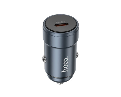 Автомобільний зарядний пристрій HOCO Z57 Glorious single-port PD30W car charger Metal Gray (6942007633048)