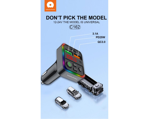 АЗП з FM-модулятором WUW-C162 Black (6972573334971)