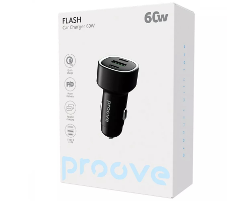 АЗП Proove Flash 60W 2USB-C+USB-A black PLS-00-00138396