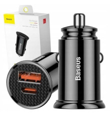 Автомобільний зарядний пристрій Baseus Circular Plastic A+C 30W Black (CCALL-YS01)