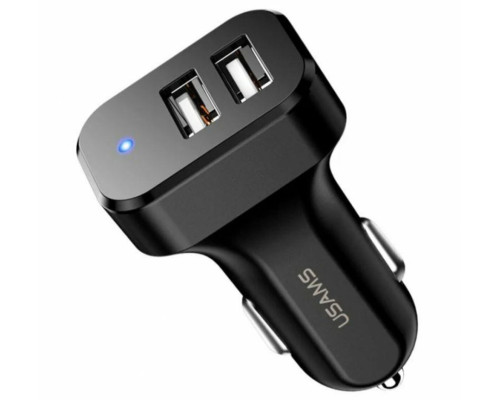 АЗП Usams US-CC087 C13 2.1A Dual USB Car Charger Black