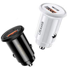 АЗП Usams US-CC086 C12 QC4.0+PD3.0 Fast Charging Car Charger Black