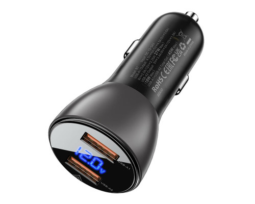 Автомобільний зарядний пристрій ACEFAST B7 metal 45W (USB-A + USB-A) with digital display