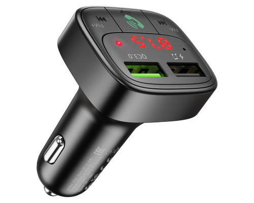 АЗП з FM-модулятором HOCO E59 Promise QC3.0 car BT FM transmitter 18W Black