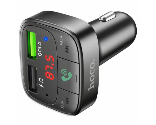 АЗП з FM-модулятором HOCO E59 Promise QC3.0 car BT FM transmitter 18W Black