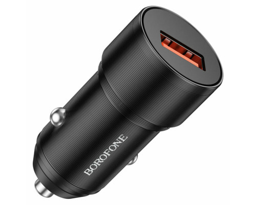 Автомобільний зарядний пристрій BOROFONE BZ19A Wisdom single port QC3.0 car charger set(Micro) 18W Black