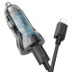 Автомобільний зарядний пристрій HOCO Z47A Transparent Discovery Edition dual port PD30W+QC3.0 car charger set(C to iP) Transparent Black